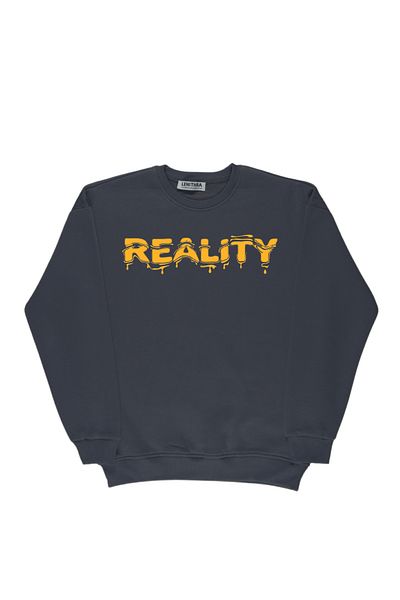 By Caspita Fashion Lenithra Reality Back Printed Unisex Oversize Smoked Sweatshirt