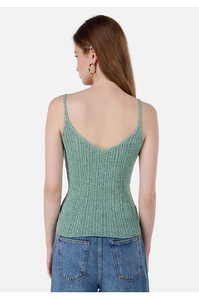 Colin's Pulover cu mânecă scurtă pentru femei, verde, slim fit