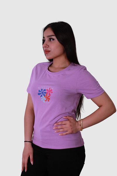 trender Γυναικείο T-Shirt Kındess Print Lilac