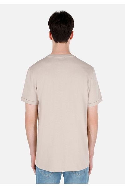 Colin's Regular Fit Round Neck Plain Men's Beige Short Sleeve T-Shirt