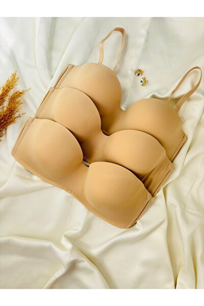 dem merys Μονό σουτιέν χωρίς επένδυση με εφέ σύσφιξης κορδόνια στην πλάτη