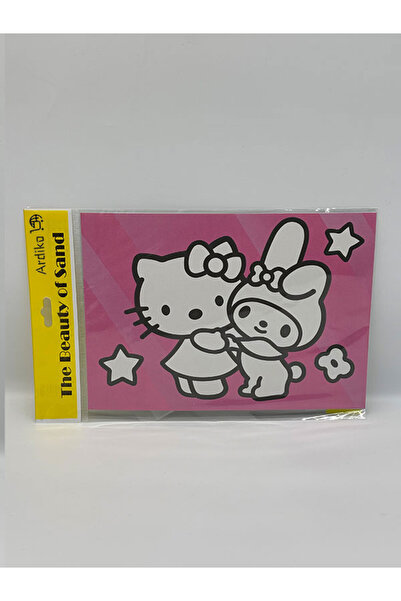 kuromi Büyük Boy Kum Boyama Seti A4 Kuromi Hello Kitty (2'li set)