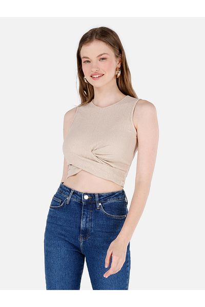 Colin's Tricou de damă Slim Fit bej