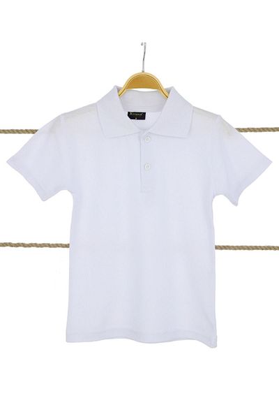 edoy Tricou pentru bărbați pentru școală, 100% bumbac, cu guler alb simplu de sezon
