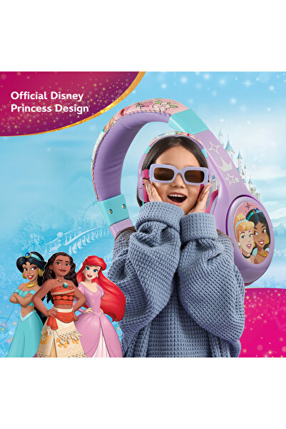 Volkano سماعات رأس ستيريو للأطفال من ديزني برينسيس بتصميم مريح وقابل للتعديل وصوت عالي الجودة
