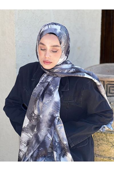 Modakaşmir Şal din twill cu model Bandera