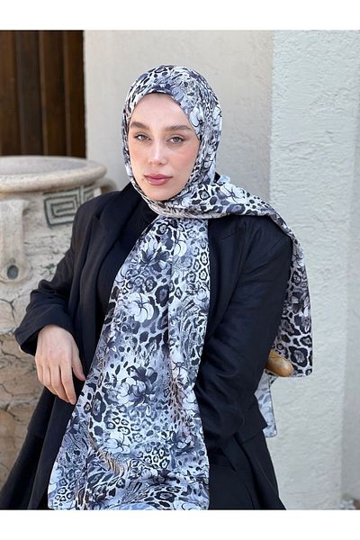 Modakaşmir Floral Pattern Twill Shawl