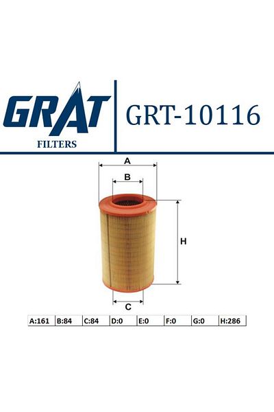 GRAT Air Filter Large (Fiat Ducato 2.8Jtd 2.8Td 2.8D 2.5Td Peugeot Boxer 2.5t Dj5T 2.5Tdi Dj5Ted