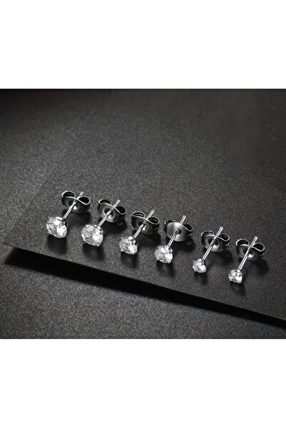 monalisatoka Kadın Tek Zirkon Taşlı 3’Lü Küpe Seti