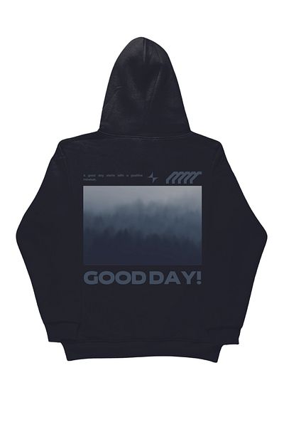 By Caspita Fashion Lenithra Good Day Back Printed Unisex Oversize Black Hoodie