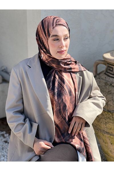 Modakaşmir Marble Pattern Twill Shawl