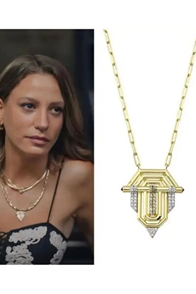 monalisatoka Kadın Çelik Zirkon Gold Kolye