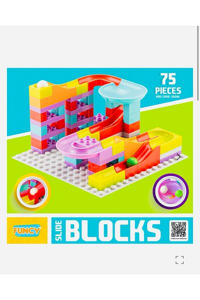 CREATİVE GAMES Ceco Toys Legoduplo Compatible Slide Blocks 75 Pieces