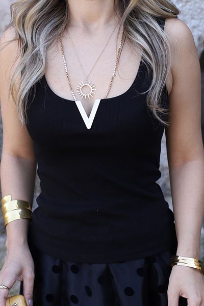 bytugcekaya Black Metal V Detail Tank Top