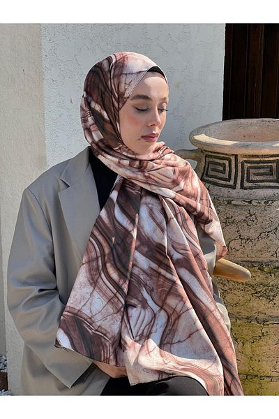 Modakaşmir Marble Pattern Twill Shawl