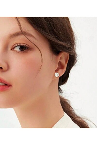 monalisatoka Kadın Zirkon Taşlı Çelik Küpe TekTaş