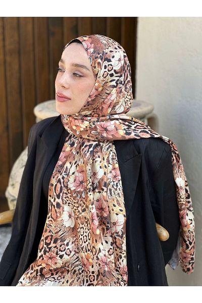 Modakaşmir Floral Pattern Twill Shawl