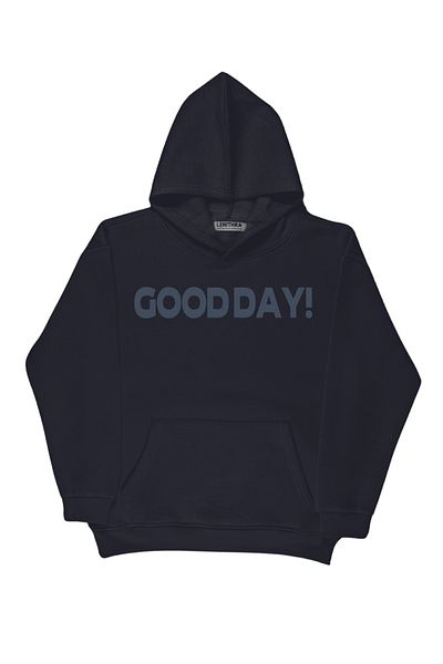 By Caspita Fashion Lenithra Good Day Back Printed Unisex Oversize Black Hoodie