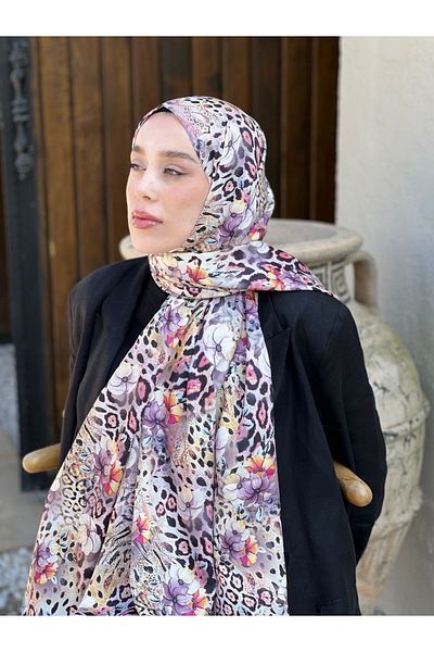 Modakaşmir Floral Pattern Twill Shawl
