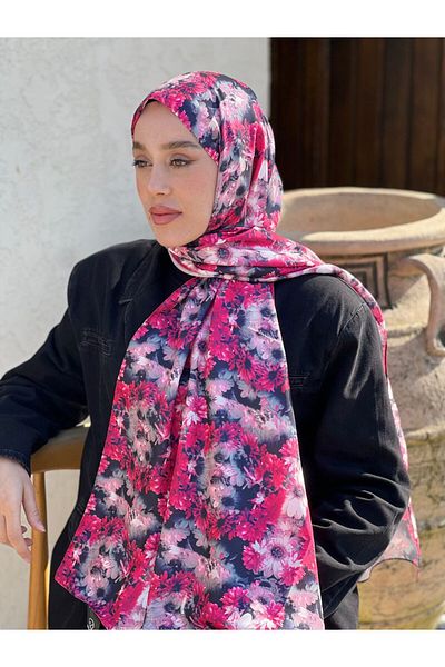 Modakaşmir Daisy Pattern Twill Shawl