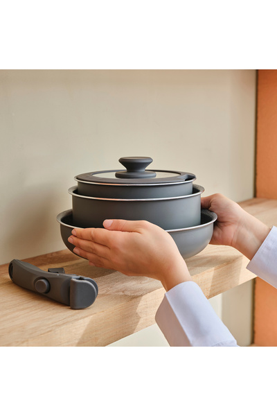 Karaca Comfort, Induction-compatible non-stick cookware set, 6 pieces, with removable handles