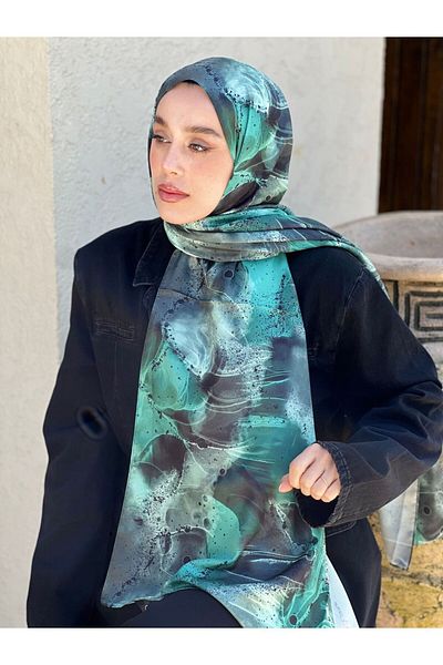 Modakaşmir Bandera Pattern Twill Shawl