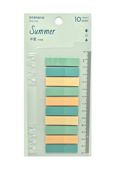 sibga tasarım Transparent Colored Post-It Note Paper - 200 Sheets Bookmark Sticker
