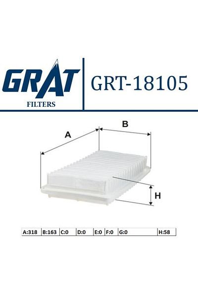 GRAT Air Filter - (Toyota Corolla 04/07 1.4 D4D Diesel Avensis 03/08 2.0 D4D Diesel)