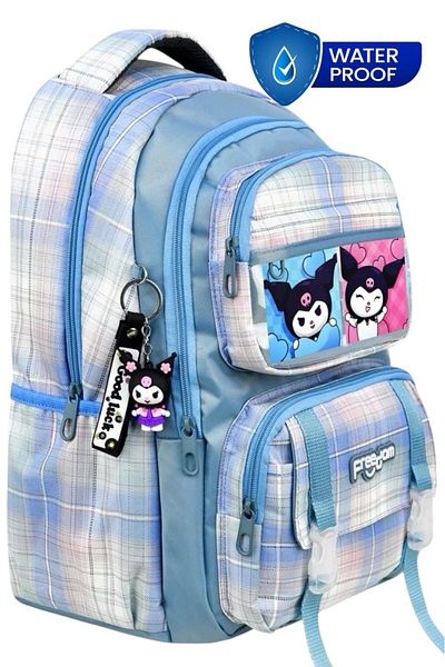 Uniquerrs Rucsac de lux și ghiozdan cu mai multe compartimente și impermeabil pentru utilizare zilnică cu tematică Sanrio Kromi