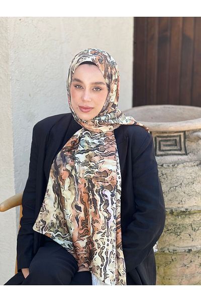 Modakaşmir شال من نسيج التويل بنمط Piosa