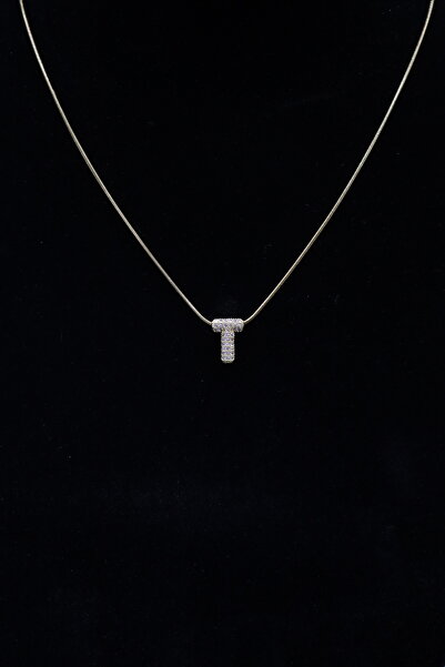 HFKY Taşlı Silver Harf Kolye. Çelik 3 Boyutlu Harf Kolye. Üç Boyutlu Harf Kolye.