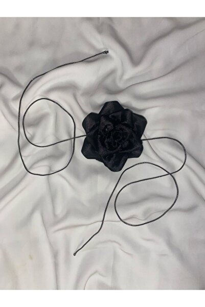 Yıldızköşesi Women's Lace up Fabric Choker Necklace Rose Pendant Flower Neckl...
