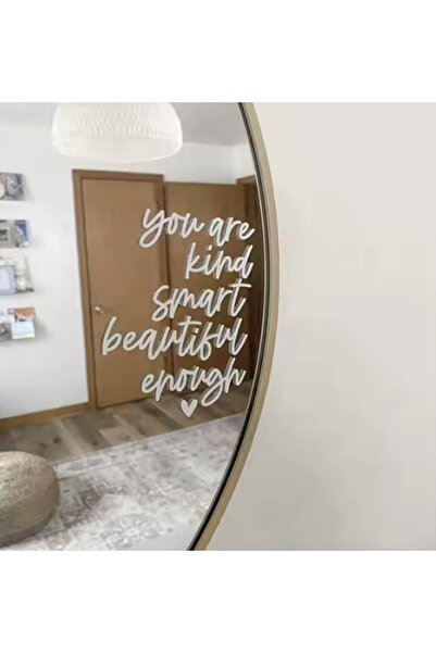 Matris Ești bineplăcută, inteligentă, suficient de frumoasă Autocolant cu oglindă albă 17,5x25cm