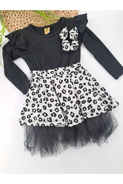 Butik Rochie de fetiță din tul cu imprimeu leopard Rochie de sărbători