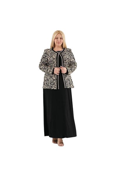 Nihomall20 Plus Size Embroidered Elite Design Jacket Evening Dress Suit