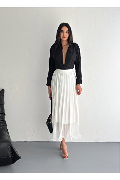 Zula Moda Γυναικεία σιφόν πλισέ φούστα