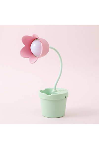 Genel Markalar Laleli Masa Lambası Ve Kalemlik, Pembe, 35x10,