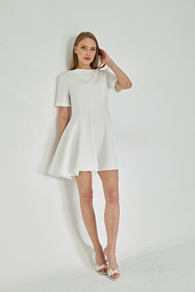 SevdeUgur Λευκό κοντό φόρεμα με βολάν / Sevde Ugur