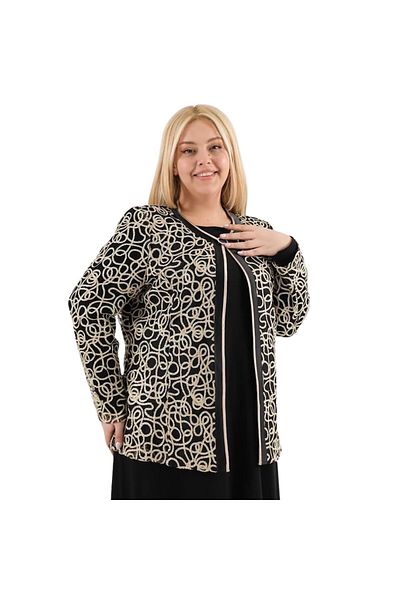 Nihomall20 Plus Size Embroidered Elite Design Jacket Evening Dress Suit