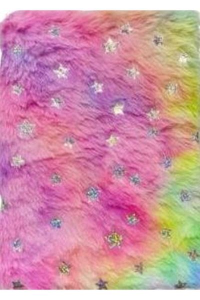 Modellino Gold Star Sequin Plush Souvenir Daily Memory Modelist Striped Notepad 80 Sheets-Color Options