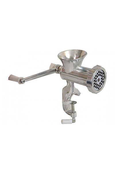 ertone Manual Meat Grinder, Aluminum No. 10. Silver