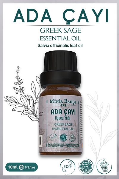 Minia Bahçe Bitki ve Sanat Atölyesi Sage Essential Oil |   10ml – 100% Pure & Natural