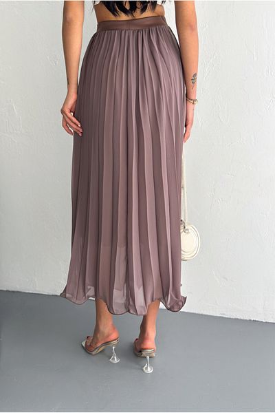 Zula Moda Γυναικεία σιφόν πλισέ φούστα