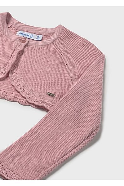 MAYORAL Pink Mercerized Baby Girl Bolero - 00306-050