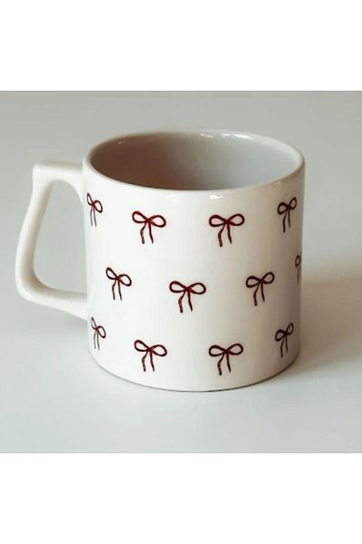 BASKIBAZAR Since 2020 Ceramic Coffee Mug - Bow Printed, Mug