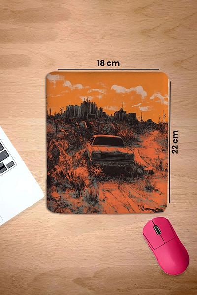 SonicTouch Texas Prairie with Wrist Rest Orange Rectangle Smooth Surface Seamless Mouse Pad 18X22Cm