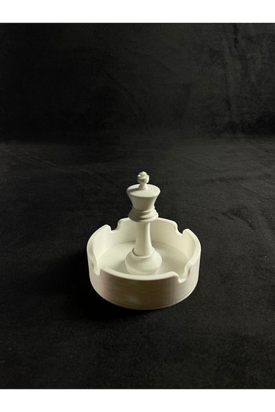 3H Black Chess King Ashtray – Stylish and Decorative 3D Printing Design