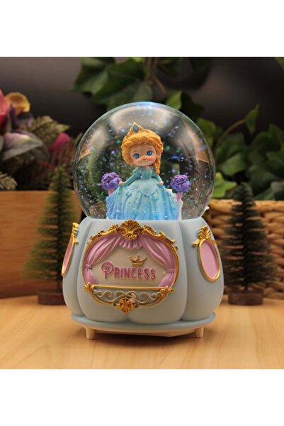 keyfim shop Prenses Temalı Büyük Boy Püskürtmeli Işıklı ve Müzikli Kar Küresi...