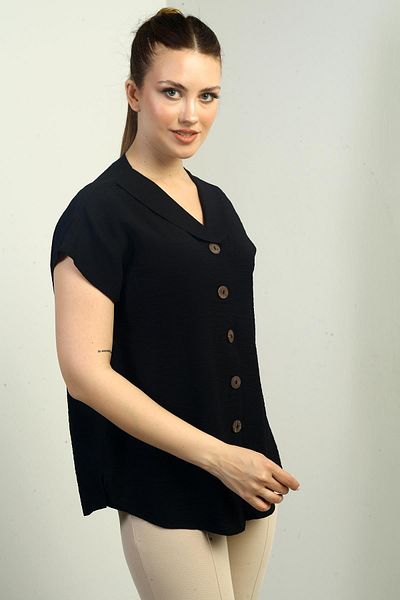 By Saygı Γυναικείο πουκάμισο με γιακά σάλι Oversize