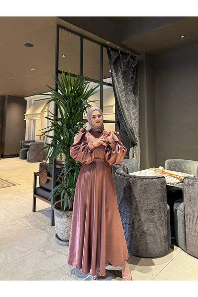berre yazıcı Βραδινό φόρεμα Lina Dusty Rose Hijab